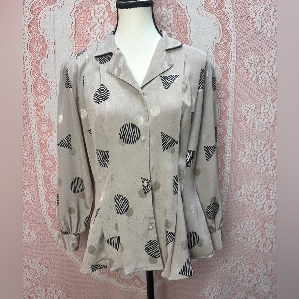 Vintage The Bay Abstract Blouse Sz M